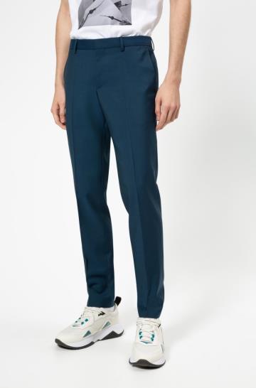 Spodnie HUGO Slim Fit Niebieskie Męskie (Pl39657)